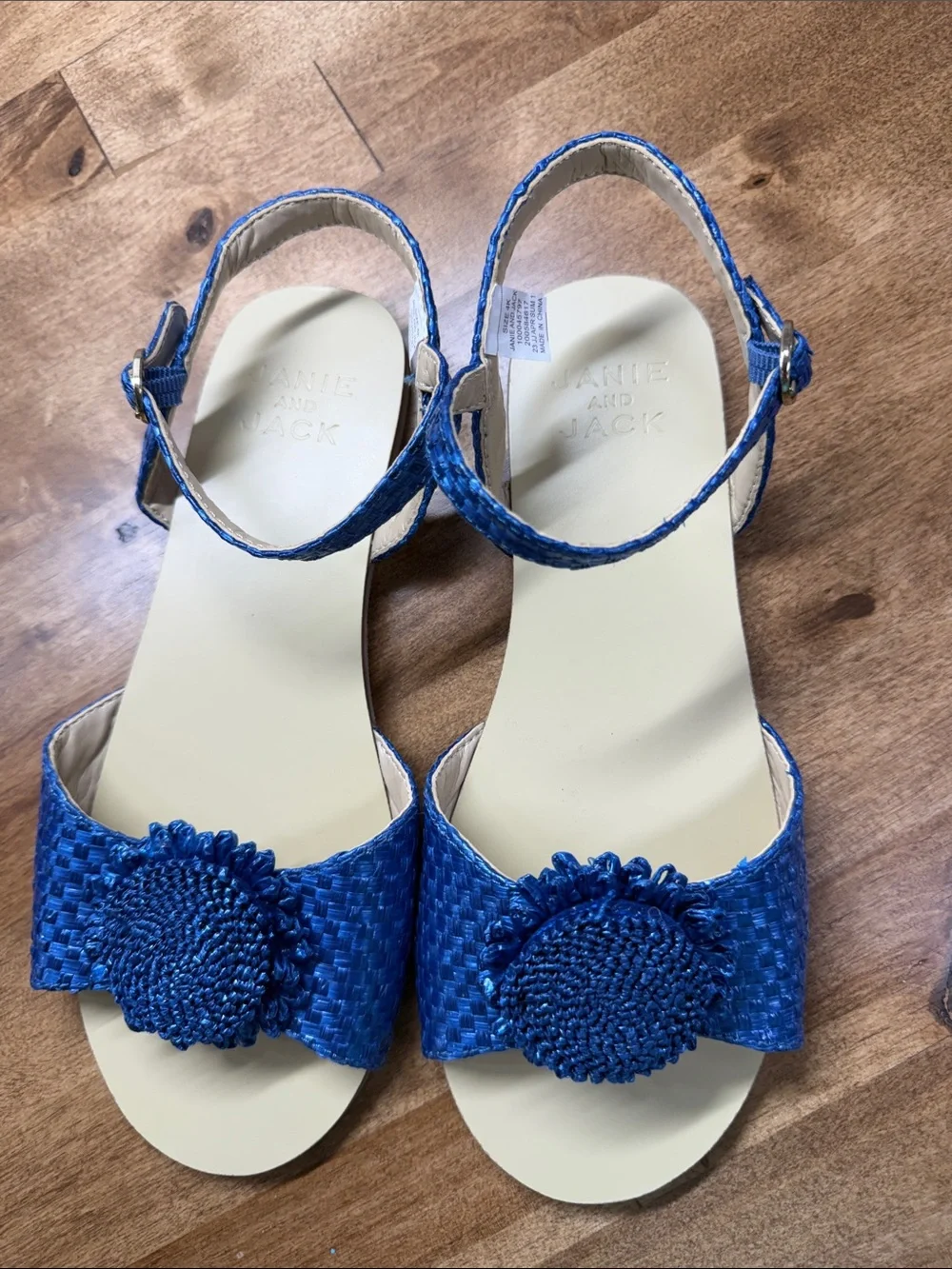 Janie and Jack Girl's Woven Straw Flower Sandals | Size 4K | NWOT
